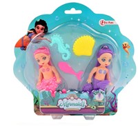 MERMAIDS Zeemeerminpoppen 12cm 2 stuks met accessoires 4x23,5x22cm.-2