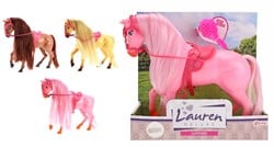 LAUREN Paradijspaard met borstel 3 assorti