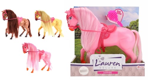 LAUREN Paradijspaard met borstel 3 assorti