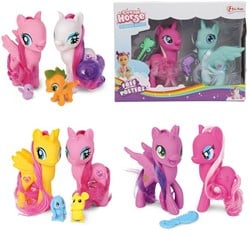 DREAM HORSE Set fantasiepaarden met accessoires 4 assorti 6x20,5x15,5cm.