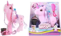 DREAM HORSE Flock eenhoorn met accessoires + kam roze 8,5x22,5x24cm.