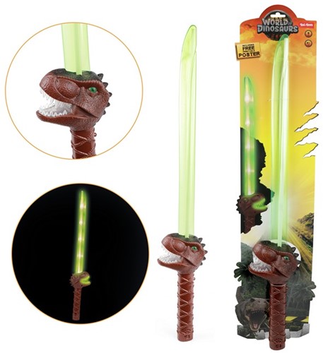 WORLD OF DINOSAURS Lichtzwaard T-Rex Dino + Licht & Geluid 17x74cm