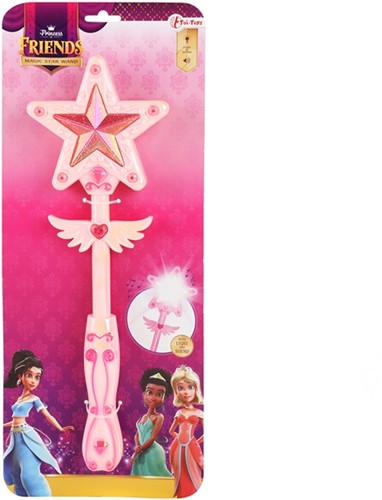PRINCESS FRIENDS Parelmoer toverstaf -Ster- +licht en geluid-2