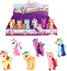 DREAM HORSE Eenhoorn 13cm met lang haar 6 assorti (18 in display)