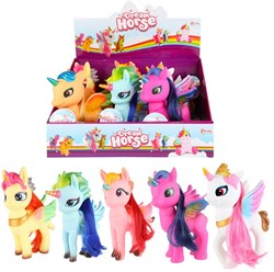 DREAM HORSE Unicornio 19cm con pelo largo 6 surtidos en display (6) 6x15x19cm.