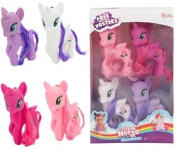 DREAM HORSE Set fantasiepaarden Eenhoorn 4 stuks 7x21x34cm.