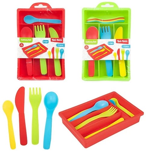 HOME_FOOD Bestekset -Primary- 16 delig met bak 2 assortie
