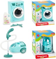 HOME_FOOD Wasmachine_Stofzuiger licht en geluid met accessoires 2 assorti