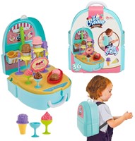 Set IJs met coupes en koekhoorntjes in rugzak 13,5x23x26cm.