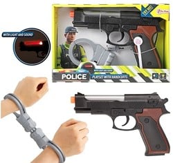 POLICE Politie pistool Licht & Geluid met handboeien