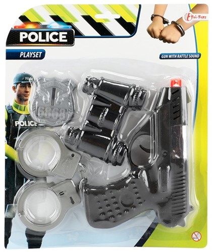 POLICE Set Polizia S.W.A.T. con pistola + manette 23x28cm-2