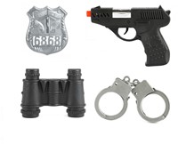 POLICE Set Polizia S.W.A.T. con pistola + manette 23x28cm-3