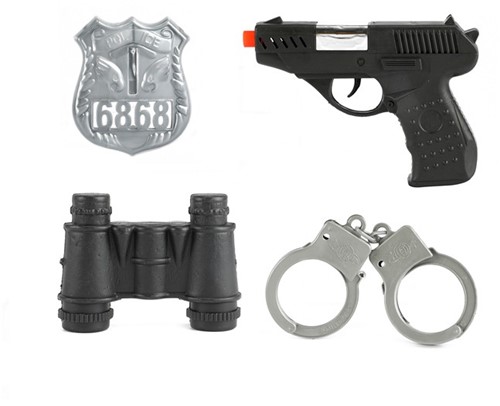 POLICE Set Polizia S.W.A.T. con pistola + manette 23x28cm-3