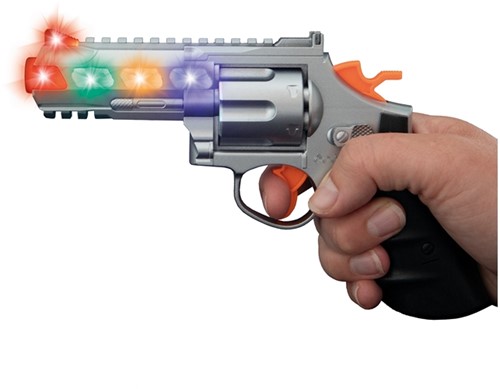 POLICÍA Set de policía con pistola + luz y sonido + funda + placa-3