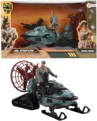 ALFAFOX Sneeuwscooter +militair figuur 