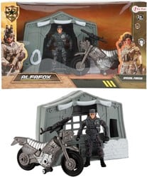 ALFAFOX Speelset militair met motor+tent+figuur