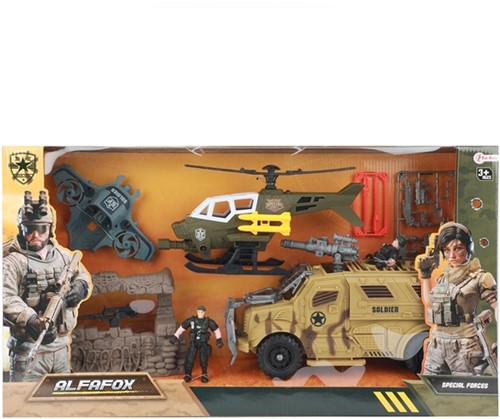 ALFAFOX Speelset XXL -Jeep- met accessoires+helikopter-2