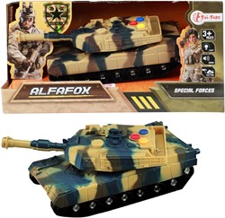 ALFAFOX Tank militair 17cm frictie +licht en geluid