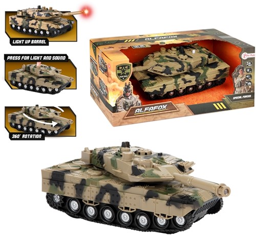 ALFAFOX Tank militair frictie +licht en geluid