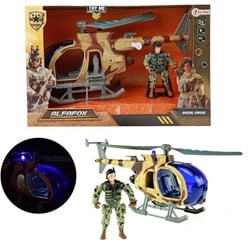 ALFAFOX Helikopter militair frictie +licht en geluid +soldaat