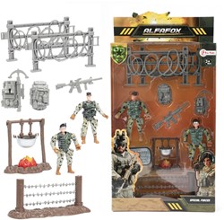 ALFAFOX Playset -Fuego- con accesorios + vallas + 2x figuras