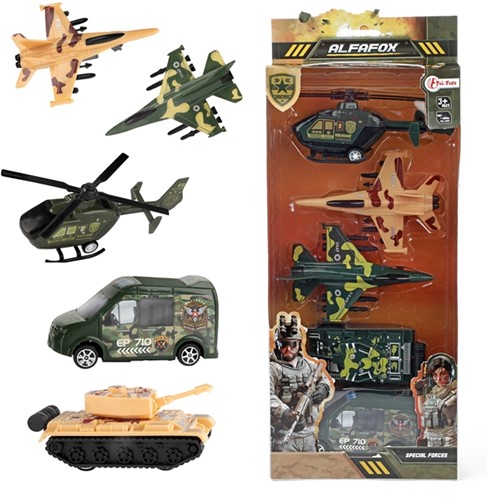 ALFAFOX Voertuigen militair pull back -5st in doos