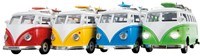 METAL Retro bus Surf Party pull back + Licht en Geluid 4 assorti 8,5x19x14cm.-3
