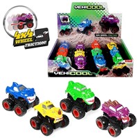 CARS&TRUCKS Monster truck Teeth frictie 8,5x9cm 4 assorti in display (12)
