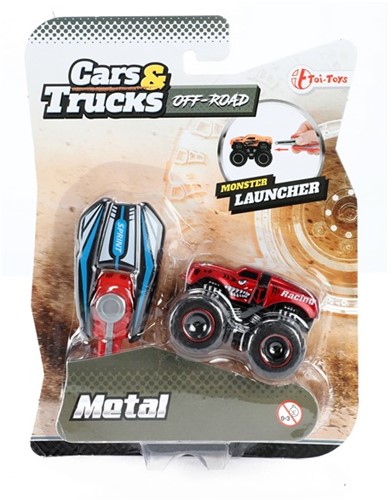 CARS&TRUCKS Shooting mini monster truck 4 surtidos 15x20cm-2