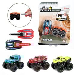 CARS&TRUCKS Afschiet mini monster truck 4 assorti 15x20cm