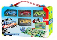 TURBO RACERS Verzamelkoffer +4 rally (race) auto's 8,5x28x21cm.-3