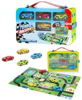 TURBO RACERS Verzamelkoffer +4 rally (race) auto's 8,5x28x21cm.