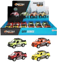METAL Pick-uptruck 10cm pull back 4 assorti in display (12)