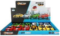 METAL Auto Mustang V8 1:36 pull back 12cm 4 assorti in display (12)-2