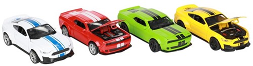METAL Auto Mustang V8 1:36 pull back 12cm 4 assorti in display (12)-3