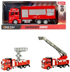 Die-cast brandweerauto in doos 3 assorti