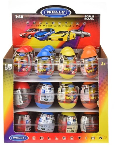 WELLY Surprise oeuf 9.5cm Modèle de voiture 1:60 12 assortis en présentoir (36)-2
