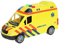 CARS&TRUCKS Ambulance (NL) frictie + Licht en Geluid 8x15x4,5cm.-3