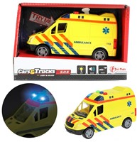 CARS&TRUCKS Ambulance (NL) frictie + Licht en Geluid 8x15x4,5cm.