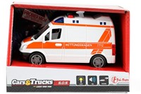 CARS&TRUCKS Ambulance (DE) frictie + Licht en Geluid 9x17,5x11cm.-2