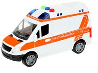 CARS&TRUCKS Ambulance (DE) frictie + Licht en Geluid 9x17,5x11cm.-3