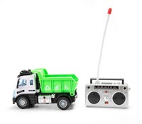 Radio Control Mini vuilniswagen of brandweerauto + Licht en Geluid 7,5x16x17,5cm.-3
