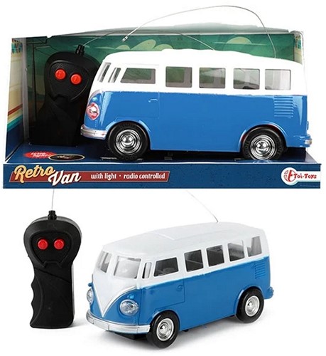 R-C Retro busje mt licht -blauw