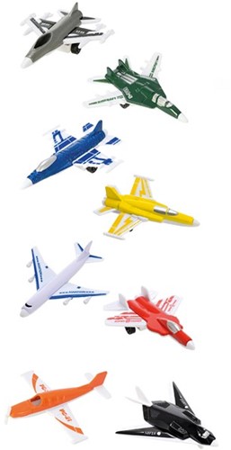PLANES&HELICOPTERS Vliegtuigenset Speedfighter metaal 8-Pack 22x27cm-3