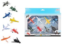 PLANES&HELICOPTERS Vliegtuigenset Speedfighter metaal 8-Pack 22x27cm