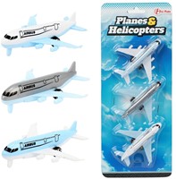 PLANES&HELICOPTERS Set vliegtuigen -Airbus- 3st op kaart 11x28cm