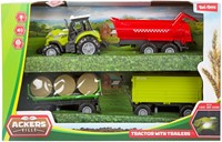 ACKERS VILLE Tractor 10cm -set met 3 trailers + licht en geluid-2