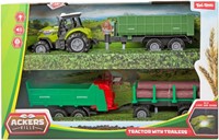 ACKERS VILLE Tractor 10cm -set met 3 trailers + licht en geluid-3