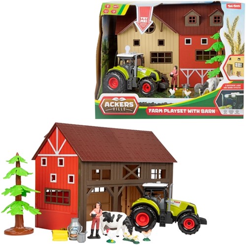 ACKERS VILLE Set -Boerderij- 12 delig met tractor + licht en geluid