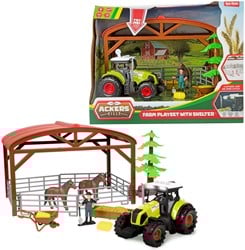 ACKERS VILLE Set -Paardenstal- 14 delig + tractor + licht en geluid